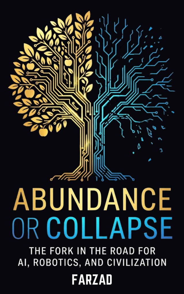 Abundance or Collapse by Farzad Mesbahi — book cover for the Farzad book on AI, robotics, and energy